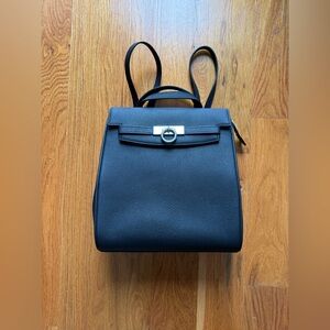 Paris Wang Small Grace Backpack - Black Pebbled Leather with Silver HW